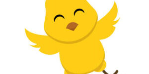 Cute chicken chick baby animal mascot logo design template